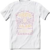 40 Jaar Legendarisch Gerijpt T-Shirt | Oud Roze - Ivoor | Grappig Verjaardag en Feest Cadeau Shirt | Dames - Heren - Unisex | Tshirt Kleding Kado | - Wit - XL