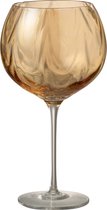 J-Line wijnglas Oneffen - glas - amber - 4 stuks