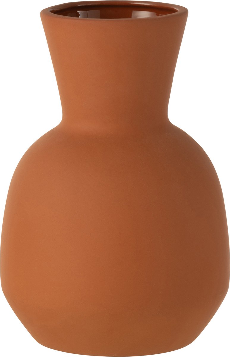 Vaas | keramiek | oranje | 15x15x (h)21.5 cm