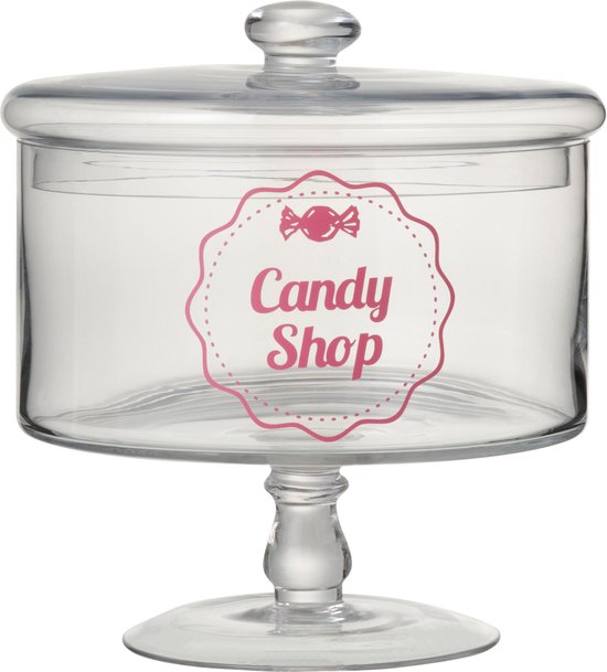 Snoeppot - Voorraadpot Op Voet - Candy Shop - Glas - Transparant - Roze -  Snoep | bol.com