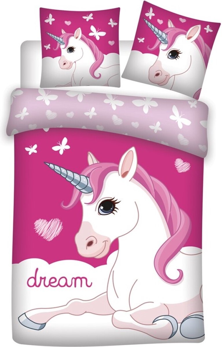 Unicorn Dekbedovertrek Dream - Eenpersoons - 140 x 200 cm - Polyester