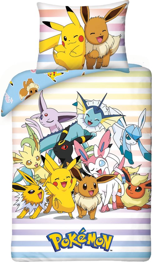 Pokémon Dekbedovertrek 'Em All - Eenpersoons - 140 x 200 cm Katoen | bol.com