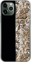 Geschikt voor iPhone 11 Pro hoesje - Slang - Dierenprint - Bruin - Siliconen Telefoonhoesje