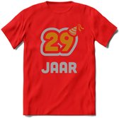 29 Jaar Feest T-Shirt | Goud - Zilver | Grappig Verjaardag Cadeau Shirt | Dames - Heren - Unisex | Tshirt Kleding Kado | - Rood - L