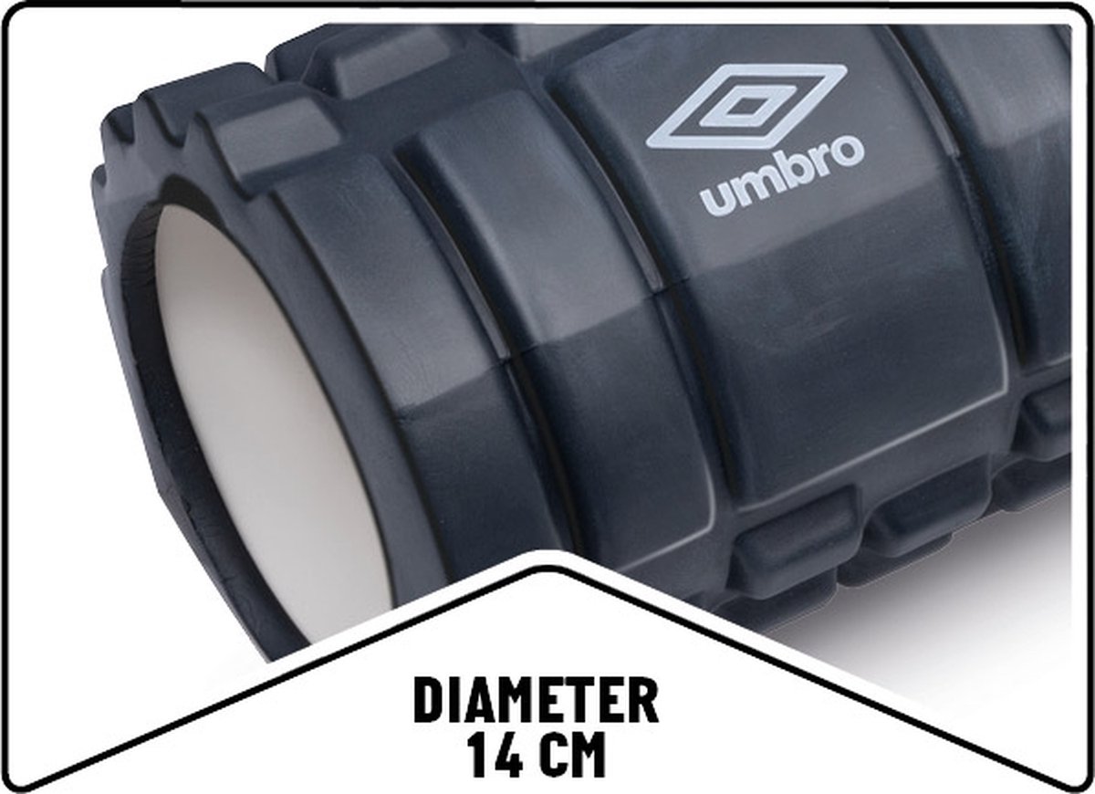 Umbro Foam Roller - Massage Roller - Sport en Fitness - Verlicht de Spieren - Zwart - 14 x 33 Centimeter thumbnail 4