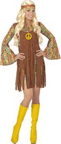 Widmann - Hippie Kostuum - Bruin Kort Hippie Meisje Davy - Vrouw - bruin - XL - Carnavalskleding - Verkleedkleding