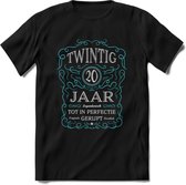 20 Jaar Legendarisch Gerijpt T-Shirt | Lichtblauw - Grijs | Grappig Verjaardag en Feest Cadeau Shirt | Dames - Heren - Unisex | Tshirt Kleding Kado | - Zwart - XXL