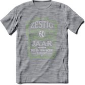 60 Jaar Legendarisch Gerijpt T-Shirt | Groen - Grijs | Grappig Verjaardag en Feest Cadeau Shirt | Dames - Heren - Unisex | Tshirt Kleding Kado | - Donker Grijs - Gemaleerd - S