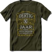 30 Jaar Legendarisch Gerijpt T-Shirt | Geel - Grijs | Grappig Verjaardag en Feest Cadeau Shirt | Dames - Heren - Unisex | Tshirt Kleding Kado | - Leger Groen - XXL