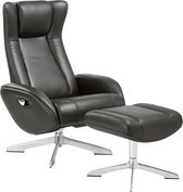 House Collection Relaxfauteuil met Voetenbank Romar Kunstleer Zwart
