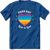 Love Is Love | Pride T-Shirt | Grappig LHBTIQ+ / LGBTQ / Gay / Homo / Lesbi Cadeau Shirt | Dames - Heren - Unisex | Tshirt Kleding Kado | - Donker Blauw - 3XL