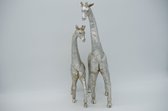 Nyut - Tweedelig Giraffenbeeld - Standbeeld (Zilver)