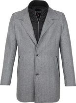 Suitable - Geke Coat Herringbone Grijs - Heren - Maat 54 - Modern-fit