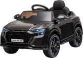 Elektische Kinderauto Audi RSQ8 12V | accuvoertuig voor kinderen met rubberen banden en leren zitje en afstandbediening Zwart