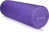 Navaris foam roller 45 cm - Roller voor pilates, yoga en oefeningen - Massage roller met diameter 15 cm - Voor beginners en gevorderden - Violet