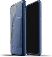 Mujjo - Etui Portefeuille en Cuir Complet pour iPhone 11 Pro Max Monaco Blauw
