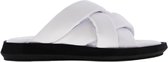 Tango | Pepper 1-d white puffy leather sandal - black sole | Maat: 42