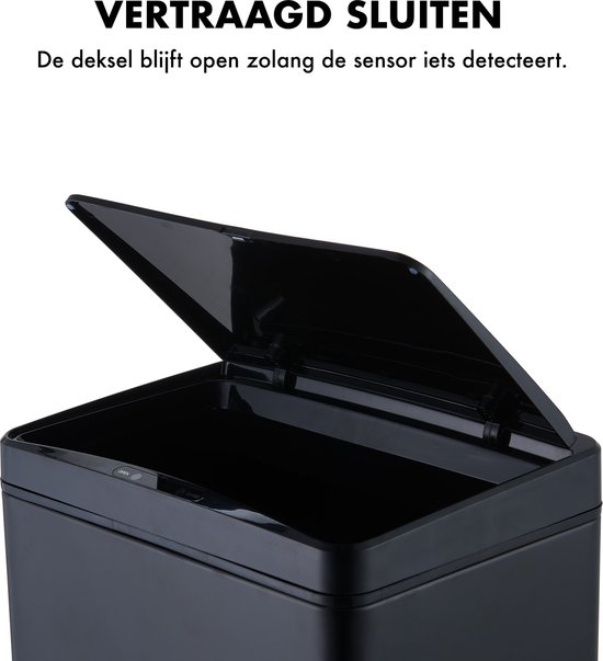 MOA Sensor Prullenbak - 50 liter - RVS & duurzaam ABS - Non-slip -  Geruisloze deksel -... | bol.com