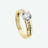 The Jewelry Collection Ring Zirkonia - Bicolor Goud