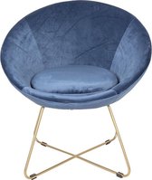 Eetkamerstoelen met Armleuning 76*66*78 cm Blauw Metaal Eetstoelen Keukenstoelen Tafelstoelen