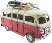 Decoratie Miniatuur Camper 25*12*16 cm Rood Ijzer, Kunststof Miniatuur Auto Decoratie Modelauto