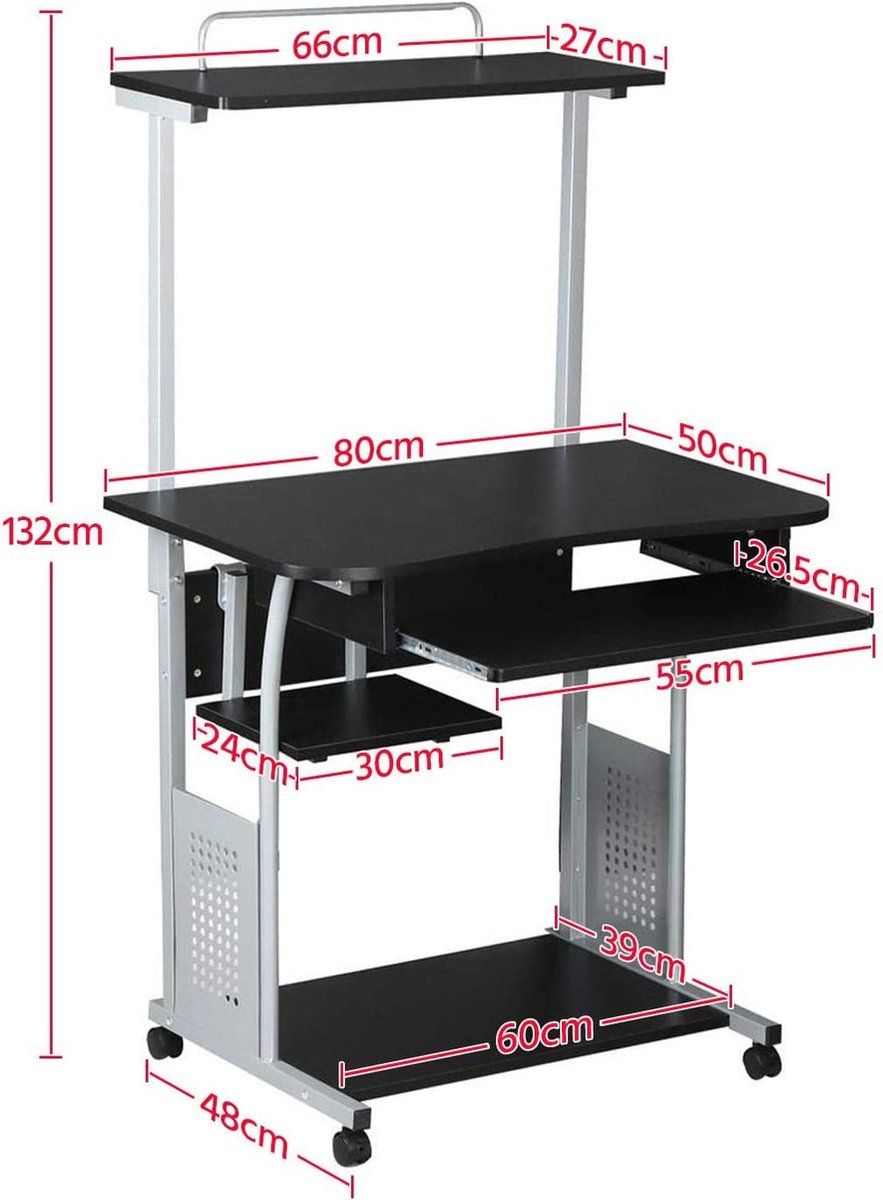 SogesHome Bureau d'ordinateur Table PC de Bureau en Bois et Acier Postes de Travail Informatique pour Ordinateur, 80 x 40 x 75 cm SogesHome Bureau d'ordinateur Table PC de Bureau en Bois et Acier Postes de Travail Informatique pour Ordinateur, 80 x 40 x 75 cm