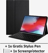 Apple iPad Air 10.2 Keyboard Case - Toetsenbord hoes - Smart Keyboard Case + Tempered Glas + Touch Pen - Zwart