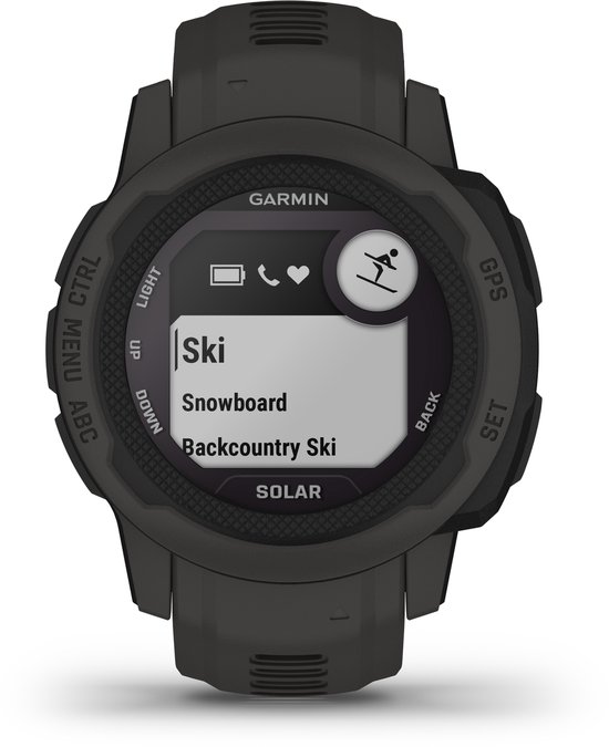 Garmin Instinct 2S Solar - Sporthorloge met GPS - Smartwatch voor heren - Zon Oplaadbaar - 40mm - Graphite