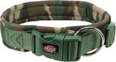 Trixie halsband hond premium neopreen camouflage groen (42-48X2 CM)