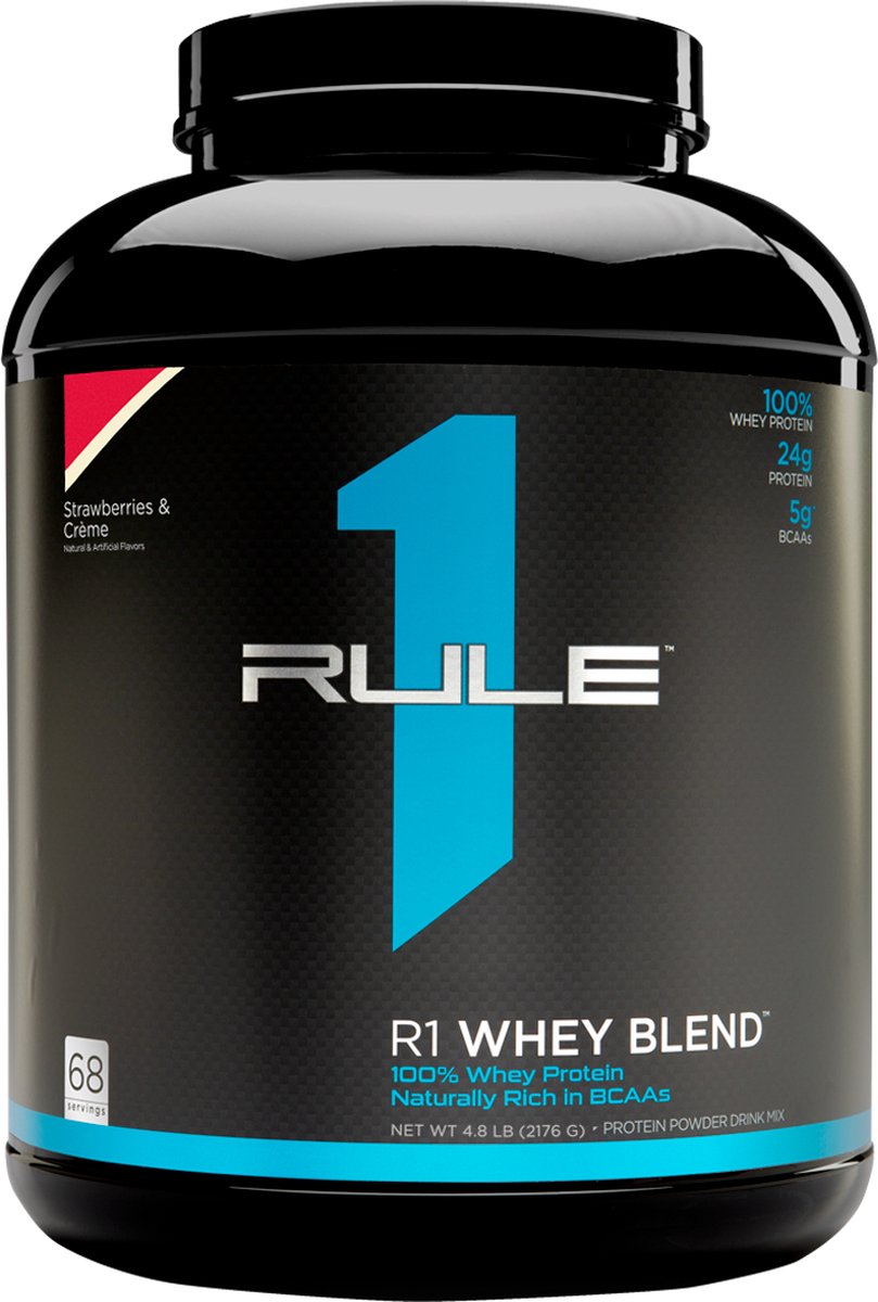 Rule1 R1 Whey Protein (5lbs) Strawberries & Crème - Eiwitten - Wei-eiwit Mix