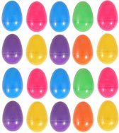 Set de 18 x Oeufs de Pâques surprise en plastique multicolore 8 cm - Fabrication d'oeufs de Pâques - Décoration de Pâques / décoration Pasen