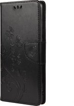 Mobigear Telefoonhoesje geschikt voor Xiaomi Redmi Note 10 5G Hoesje | Mobigear Flowers Bookcase Portemonnee | Pasjeshouder voor 2 Pasjes | Telefoonhoesje voor Pinpas / OV Kaart / Rijbewijs - Zwart