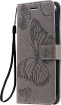Mobigear Telefoonhoesje geschikt voor Apple iPhone 11 Hoesje | Mobigear Butterfly Bookcase Portemonnee | Pasjeshouder voor 2 Pasjes | Telefoonhoesje voor Pinpas / OV Kaart / Rijbewijs - Grijs