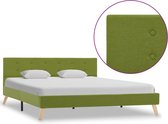 vidaXL Bedframe stof groen 160x200 cm