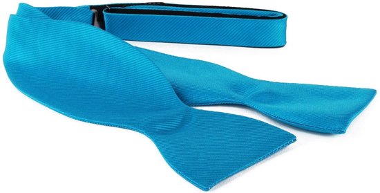 Suitable - Zelfstrikker Zijde Turquoise F24 - One Size - Effen - Heren - Gala Vlinderstrik / Vlinderdas