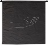 Tapisserie - Toile murale - Mains - Zwart - Dessin au Line - 150x150 cm - Tapisserie