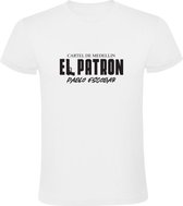 El Patron | Heren T-shirt | Wit | Cartel De Medellin | Pablo Escobar | Colombia | Kartel | Drugsbaron
