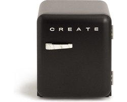 CREATE - Koelkast in retrostijl - Zwart - Handvat Marmer - FRIDGE RETRO 48L