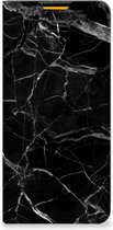 Wallet Book Case Vaderdag Cadeau Geschikt voor Samsung Galaxy M52 Telefoonhoesje Marmer Zwart