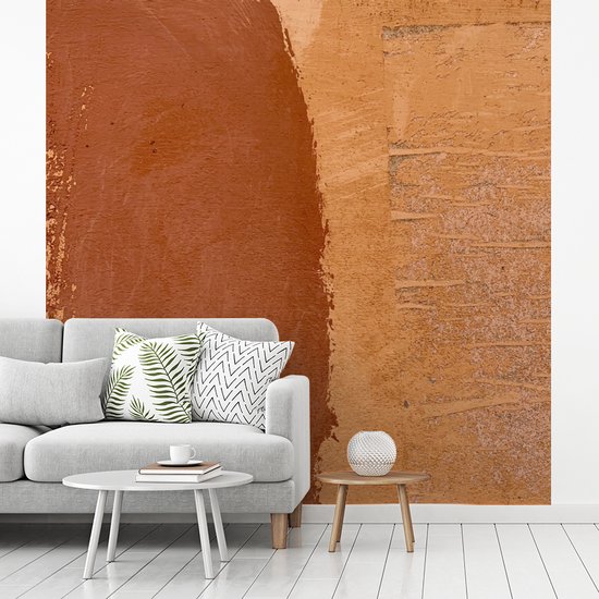 Papier peint - Papier peint photo peints Gros plan de terre cuite d'après nature - Largeur 240 cm x hauteur 240 cm