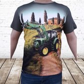 Groen heren shirt met John Deere trekker -s&C-L-t-shirts heren