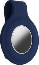 kwmobile clip compatibel met Apple AirTag - Siliconen houder in donkerblauw - Hoesje met clip