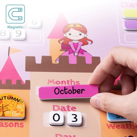 leerkalender voor kinderen - Magnetisch kalenderbord met en weer... |