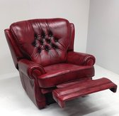 Chesterfield Relaxfauteuil New Castle hand verstelbaar Leder wash/off New Red