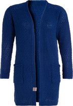 Knit Factory Luna Gebreid Dames Vest - Kings Blue - 40/42 - Met steekzakken