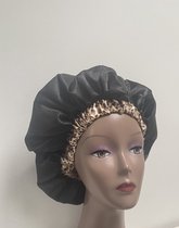 Afroty Satijnen Bonnet Zwart-Tijger