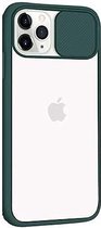 Backcase CamShield Slide Cover Camera Bescherming iPhone 12 Pro Groen - Telefoonhoesje - Smartphonehoesje - Zonder Screen Protector