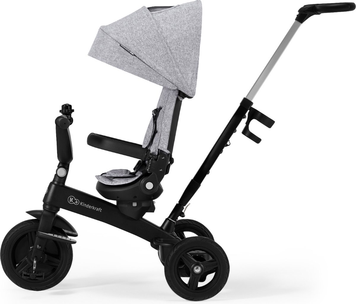 Kinderkraft TWIPPER - Driewieler - 5-in-1 meegroeiend - Draaibare zitting - Grijs