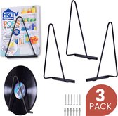 LP Vinyl & Tijdschriftenrek Houder voor Wand en Muur - Opbergsysteem & Display - 3 Stuks