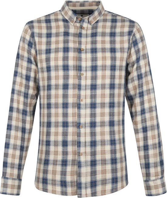 Anerkjendt - Overhemd Konrad Ruit Blauw - XL - Heren - Regular-fit